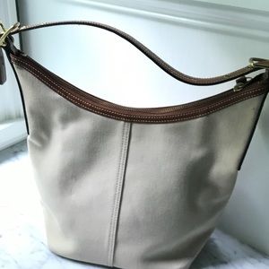 Vintage COACH cream canvas bag